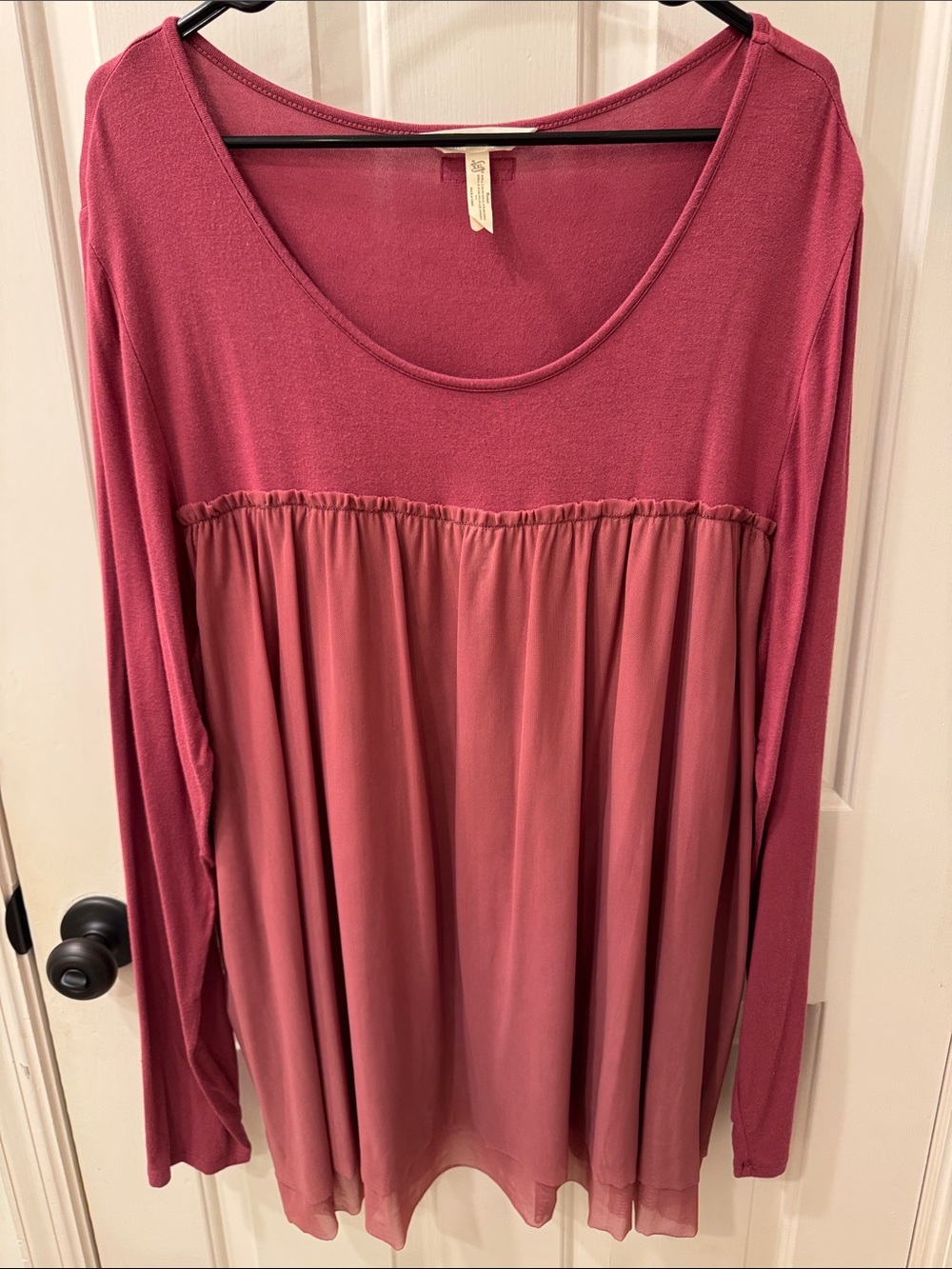 Matilda Jane Two-Tone Rose Long Sleeve Peasant Top